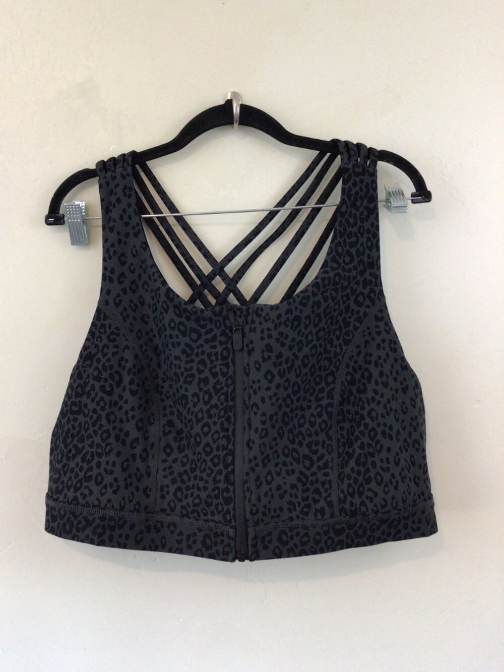 Torrid Happy Camper Black Animal Print Zip Up SPorts Bra
